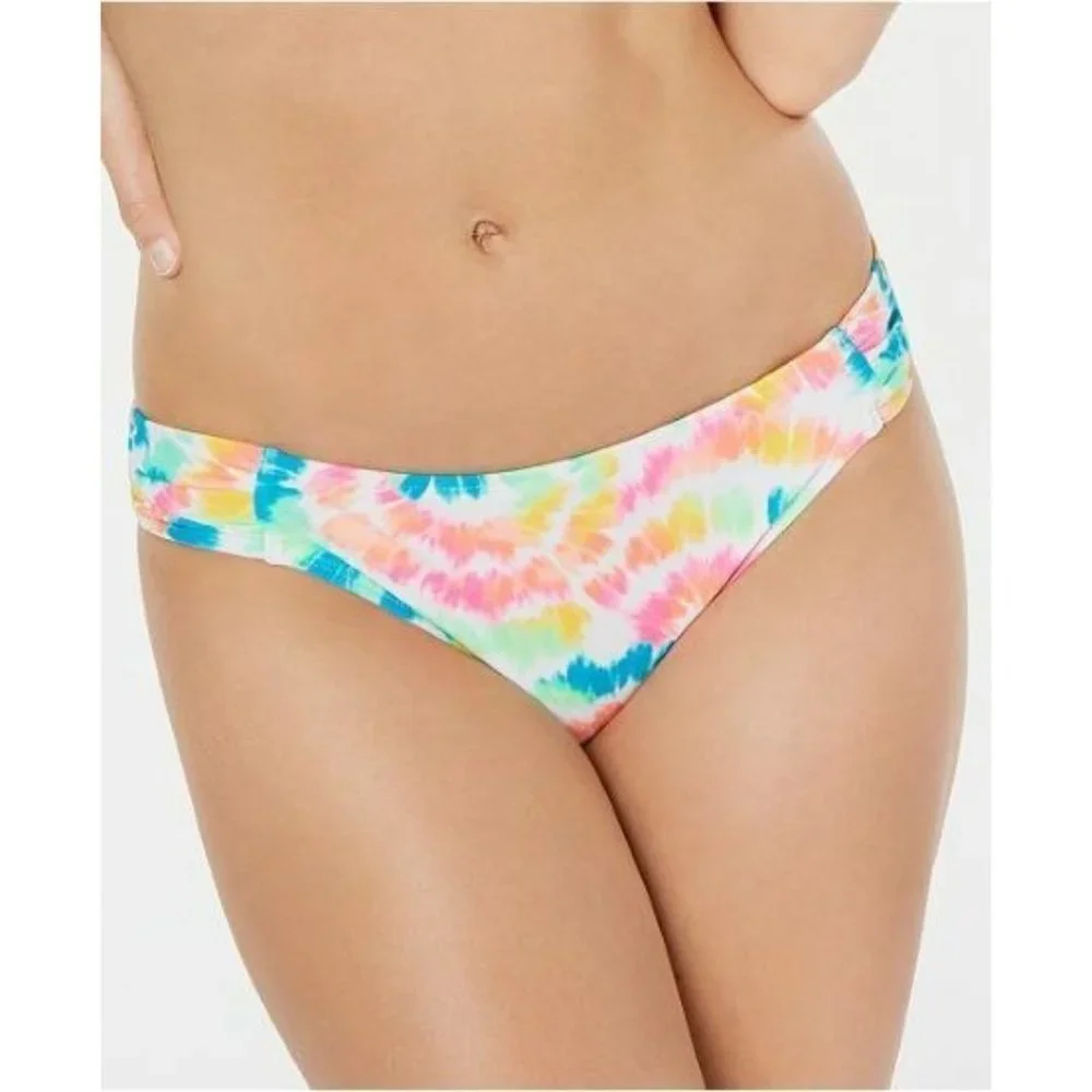 California Waves - Junior's Tie-Dyed Shirred Hipster Bottom, Tie-Dye, Small, NWT